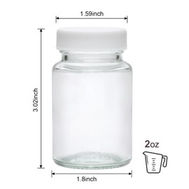 Woaiwo-q Juice Shot Bottles Set,2 Oz Wide Mouth Jars for Juicing,Beverage Storage,Ginger Shot,Jam,Honey,Clear Glass Container with White Caps,Reusable,Leak Proof-48-Pack