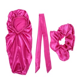 Mikinona 1set dry hair cap slap headwear salon spa cap hair wrap long hair cap curly hair head cover curly hair hat hair protection cap head scarf satin travel elastic band fluffy