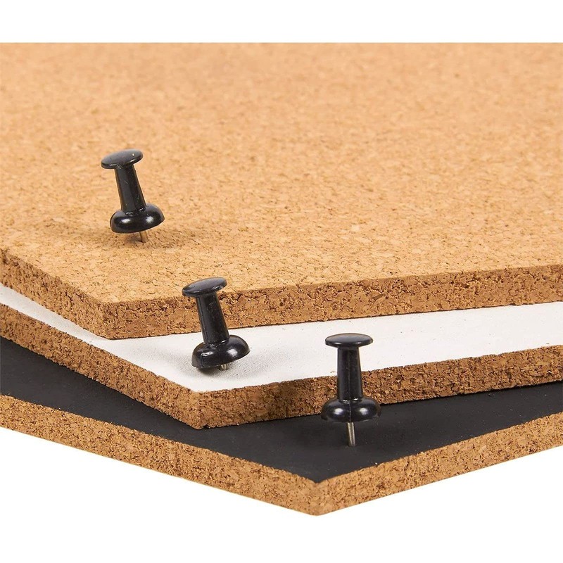 Juvale 3 Pack Hexagon Cork Board Tiles with Push Pins