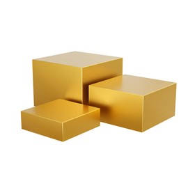 Metal Display Stands for Buffet Table - Black & White Cake Risers, Cupcake Stand for Wedding, Party, Catering Supplies, Elegant Food Risers for Displaywith 3Pcs Hollow Bottoms 6''x7''x8'', Sturdy & Modern (Gold, (6,7,8)''-1 set)