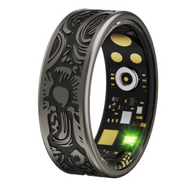 Smart Ring Fitness Ring Android Carbon Fiber Health Rings Pedometer Heart Rate Blood Oxygen Sleep Tracker Activity Trackers for Sports Time, Distance, Calories Compatible with Android iOS, 12