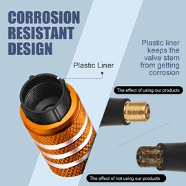 Tire Valve Stem Caps Cover - (5 Pack) Tire Air Caps Metal with Plastic Liner Corrosion Resistant Leak-Proof Dog Paw Print for Car Truck Motorcycle Bike Orange