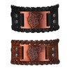Flongo Leather Bracelet Men's Large Leather Bracelet Men's Bangle Viking