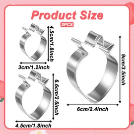 LXUEJIE 3 Pcs Strawberry Cookie Cutter Set, 3.5, 2.5, 1.5 Inch Stainless Steel Fruit Cookie Cutters Set Funny Cookies Baking Tool Strawberry Fondant Molds for Making Biscuit Dough Fondant Cheese