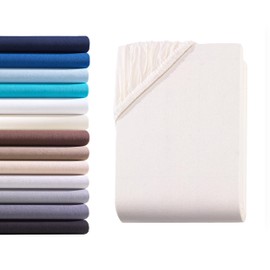 Hometex Premium Textiles Exclusive Fitted Sheet, Maximum Mattress Height: 25 cm, 100% Cotton, 160 g/m², OEKO-TEX Certified, Many Sizes and Colours Available