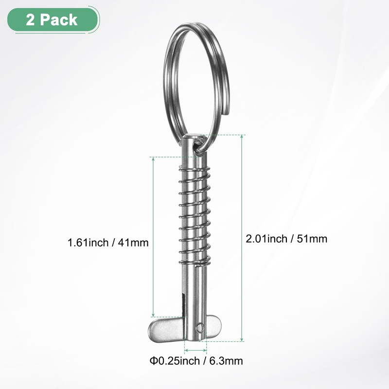 M METERXITY 2-Pack Quick Release Pins, 316 Stainless Steel 6.3mm