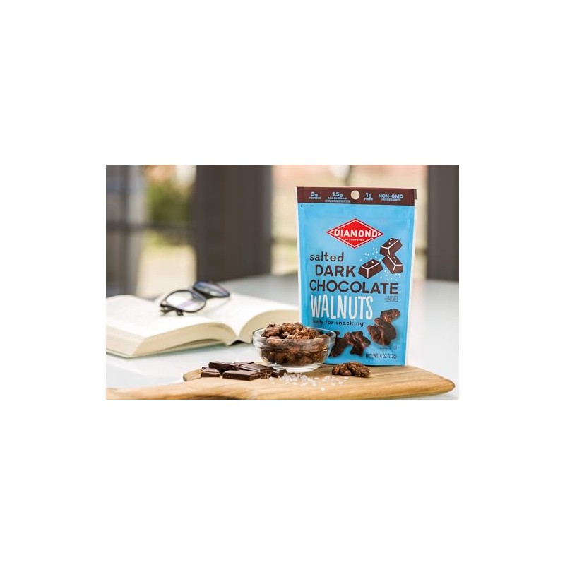 Diamond of California Salted Dark Chocolate Walnut Snack Nuts, 4