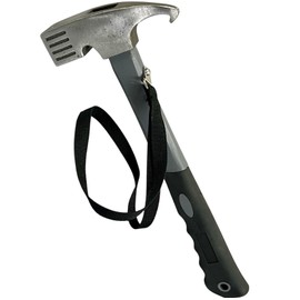 TMV24 Tent Hammer with Peg Extractor - Camping Hammer with Hand Strap - Practical Robust Peg Camping Hammer for Camping & Pull Out Pegs - Ideal for Tent, Hard Floor & Outdoor, Grey