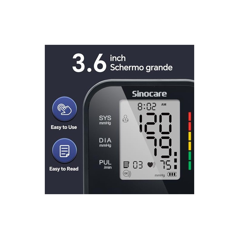 Sinocare Blood Pressure Monitor, Upper Arm BP Machine for Home,