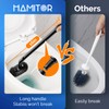 HAMITOR Toilet Plunger Bowl Brush Set: Curved Bristle with Holder