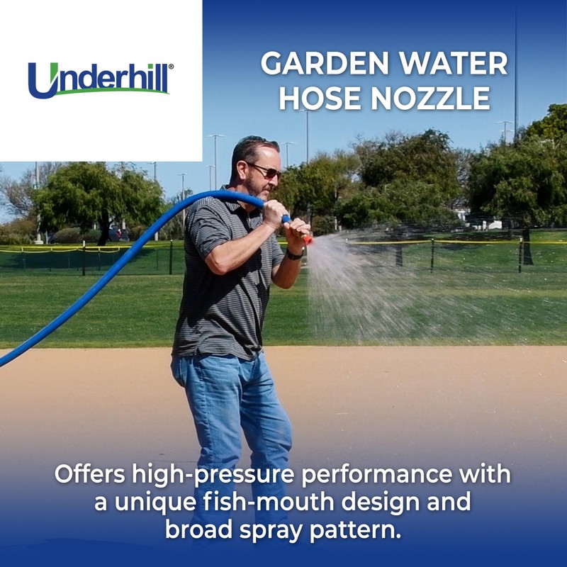 Underhill Precision Cyclone Garden Water Hose Nozzle Sprayer, 50+ GPM