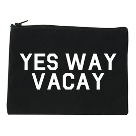 Yes Way Vacay Vacation Cosmetic Makeup Bag Black Medium