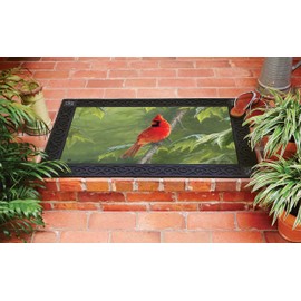 Studio M MatMates Cardinal Decorative Floor Mat Indoor or Outdoor Doormat with Eco-Friendly Recycled Rubber Backing, 18 x 30 Inches