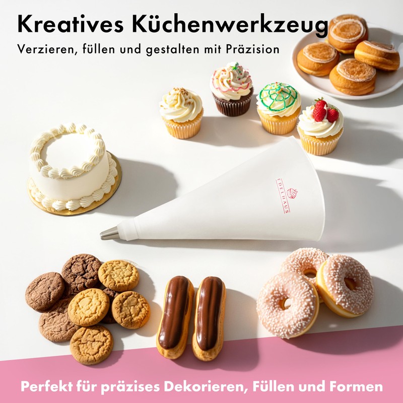 EDELHAUS Premium Icing Bags Set of 2 (17 Pieces) -