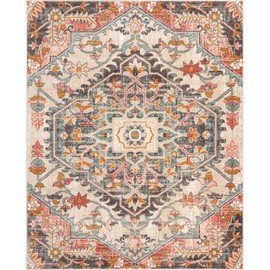 Well Woven Adeline Bohemian Vintage Medallion Soft Blush Multicolor Area Rug (5'3" x 7'3")