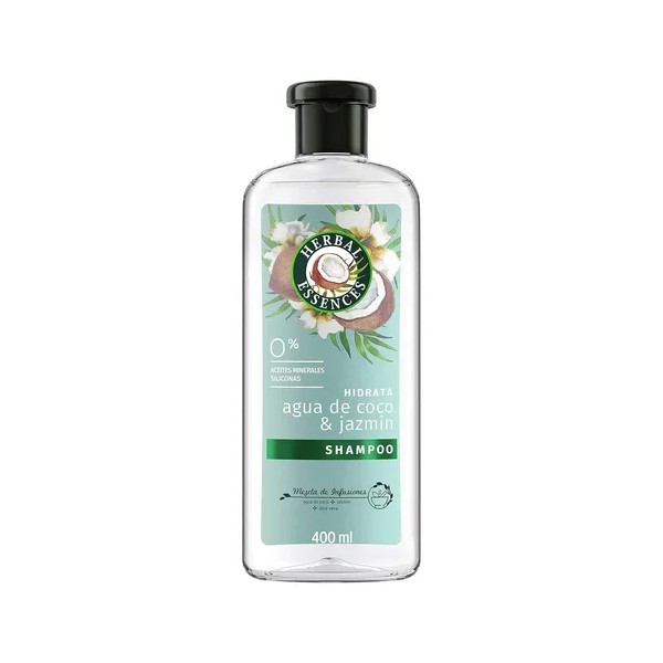 S-Shampoo Herbal Essences Hidrata, Agua De Coco & Jazmín 400ml