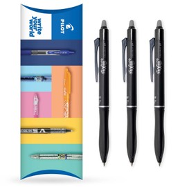 Pilot Frixion Ball Plus Erasable Rollerball Pen - 0.7mm Medium Tip - Thermosensitive Ink Clean Erase for Office School Fabric Marking - Cushion Suit with 3 - Black Ink