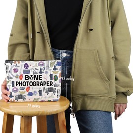 VAMSII Radiologic Technologist Gift Bone Photographer Makeup Bag X-Ray Tech Cosmetic Bag Radiology Graduation Gift (Bone Photographer M)