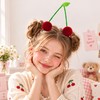 4PCS Cherry Hair Clips Pom Pom Cherry Bun Accessories