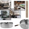 Qualsen 5 Pcs Stainless Steel Ashtray, Ashtrays for Outside or
