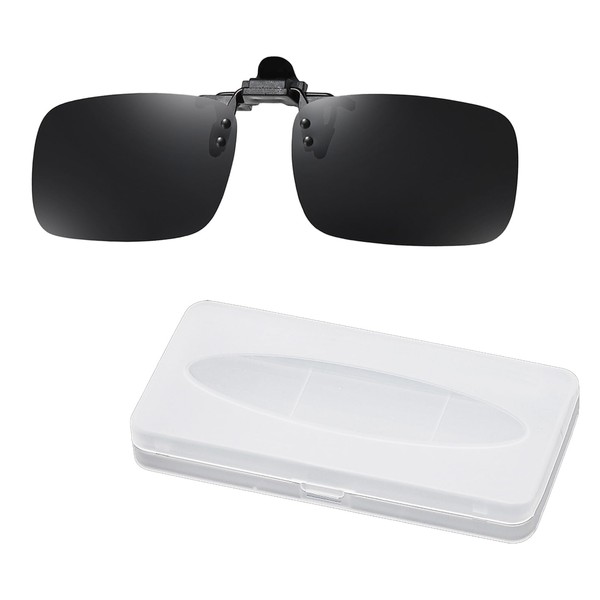 RANYAKE Clip-on Sunglasses,1PCS Flip up Rimless Myopia Nearsighted Sunglass,Polarized Flip