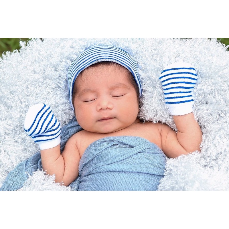 Nurses Choice Newborn Baby Navy & White Striped Hospital Hat