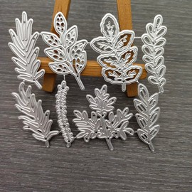 8Pcs/Set Leaf Metal Die Cuts,Various Leaves Plant Flower Cutting Dies Cut Stencils for DIY Scrapbooking Album Decorative Embossing Paper Dies Card Making