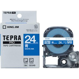 KingJim Tepra PRO Label Tape Cartridge, Color Label (Vivid), Blue