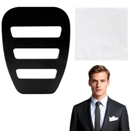 COZERI Pocket Square Set with Holder, 35 x 35 cm, Cotton Cloth and Fixed Clip for Suit Tuxedos, Elegant Men's Accessory for Wedding, Dinner, Business