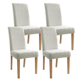 Promindflyplka Dining Room Chair Covers - Anti-Cat Scratch, Washable, Regular Size, 4 Pack for Kitchen, Hotel, Meeting