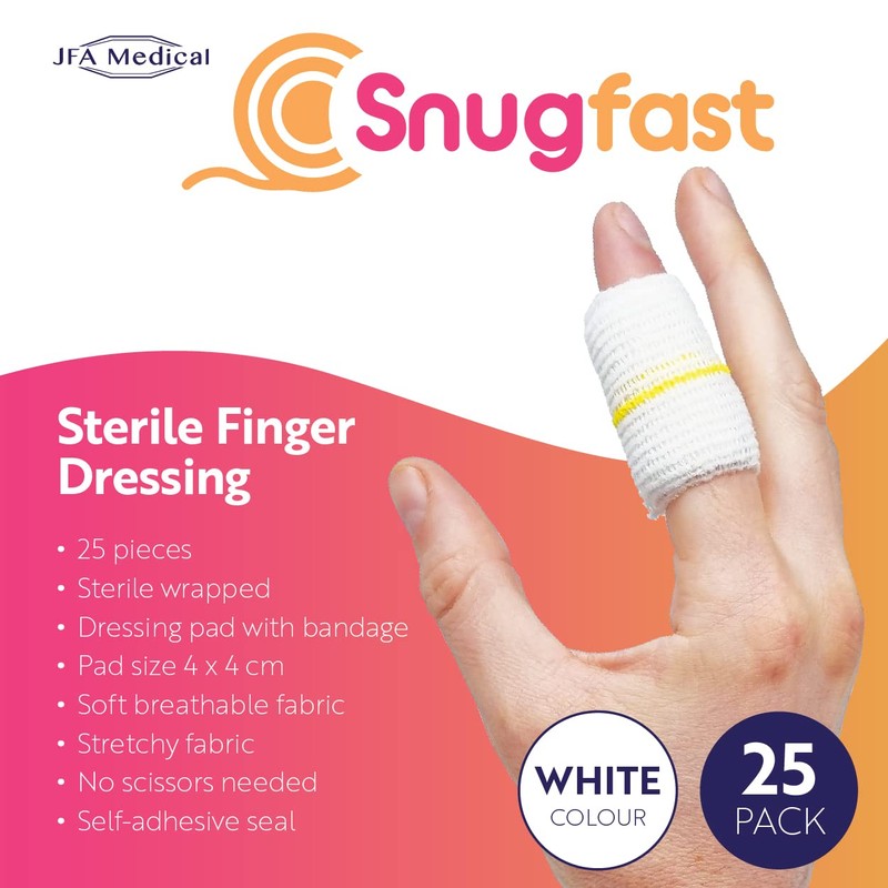 Snugfast Sterile Finger Bandage Wound Dressings Box of 25