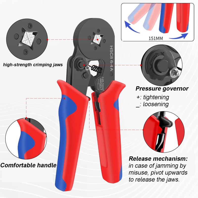 Ferrule Crimping Tool Kit, Ferrule Crimper Plier with 1200pcs Wire