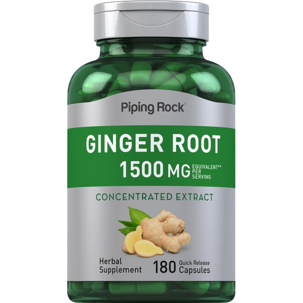 Piping Rock Ginger Root Capsules | 1500 mg | 180