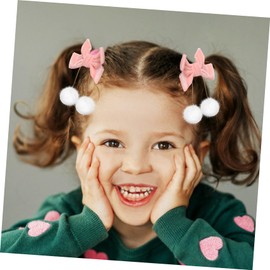 TOVINANNA 4pairs Velvet Hair Bows for Girls Secure Cute Hair Clips Furry for Christmas and Everyday Wear Adorable Accessories for Toddlers and Young Girls