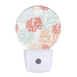 EKOBLA Sea Beach Coral Night Light Ocean Underwater Corals LED Dusk to Dawn Night Lamp Auto Sensor for Home Indoor Bathroom Hallway Kitchen