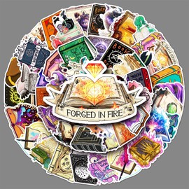 Magic Book Stickers 50 Pcs Vinyl Witch Stickers for Laptop Skateboard Water Bottle Luggage Guitar Helmet Travel Case Car Computer,Waterproof Aesthetic Cool Sticker for Kids Teens Girls Adults