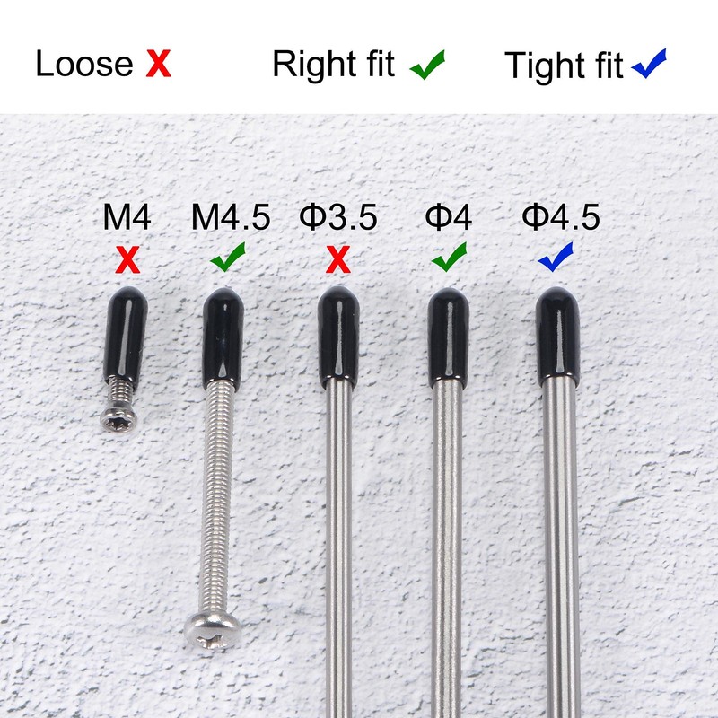 sourcing map Rubber End Caps Vinyl Round Tube Bolt Cap