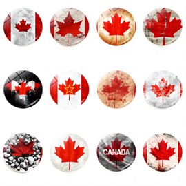 ZENRUIMING 12Pcs Canadian Flag Refrigerator Stickers, Magnet Travel Souvenir Canada Refrigerator Stickers, Canada 3D Refrigerator Magnet Crystal Glass Refrigerator Stickers
