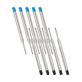 10 x Ballpoint Pen Refills, Metal Ballpoint Pen Refills for G2 Format, Compatible Parker Ballpoint Pen Refills, Ink Colour 5 x Blue + 5 x Black