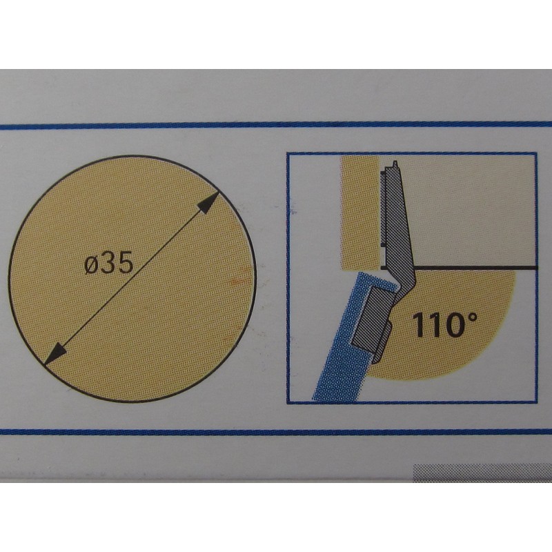 HKB ® Hettich Intermat Automatic Spring Hinges with Clip Mounting,