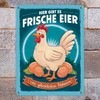Fresh Eggs of Happy Chickens Metal Sign XL in 21