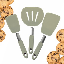 Starpack 'Flex & Flip' Flexible Silicone Turner Spatula Set (3 Pcs) - High Heat Resistant Spatulas for Cooking Egg 600°F - Silicone Pancake Turner Spatula, LFGB Grade Non Stick Rubber Kitchen Utensils