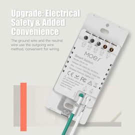 MOES Zigbee - Interruptor Inteligente Zigbee de 2ª Generación de 3 polos, sin Cable Neutro, Requiere MOES Zigbee Hub, Interruptor de Luz Inteligente Unipolar, Compatible con Alexa y Google Assistant