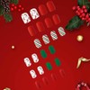 Christmas Fake Nails, 24pcs Christmas Stick On Nails, Square False