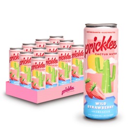 Pricklee Wild Strawberry Cactus Water - Packed With Antioxidants, Electrolytes, Vitamin C - Natural Sports Drink for Immunity, & Recovery - Non-Sparkling, Low-Sugar, Low-Calorie, No Caffeine