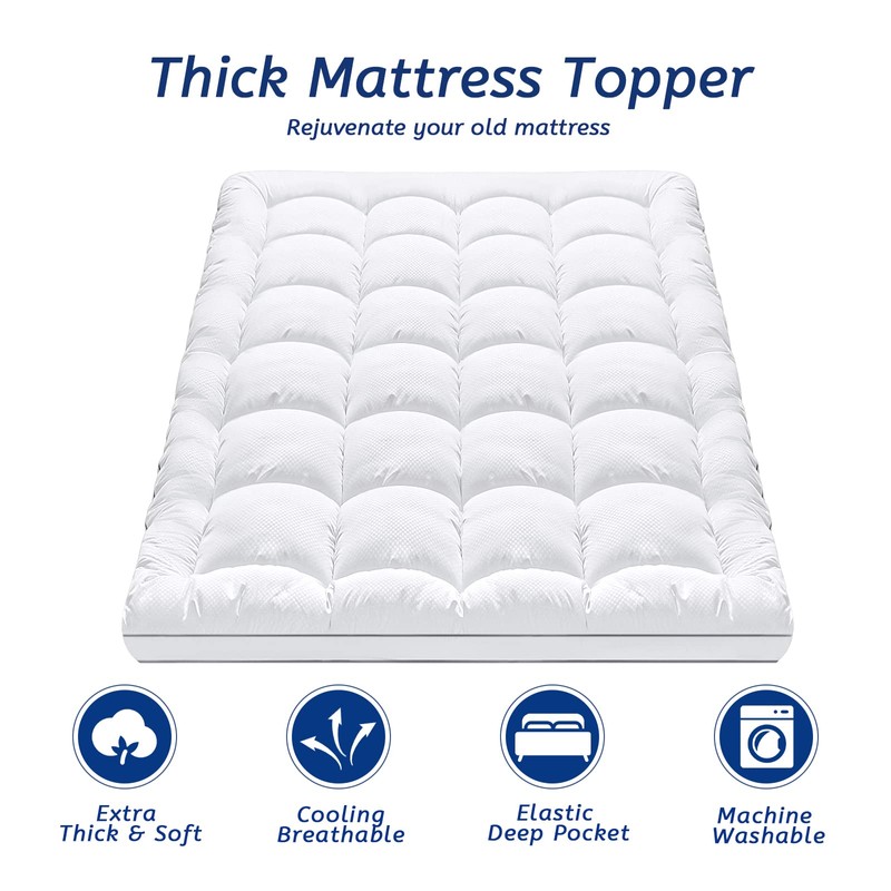 Queen Size Mattress Topper for Back Pain, Cooling Extra Thick
