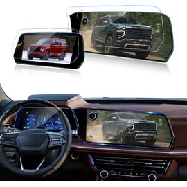 GFJNFG 2PACK 2025 Tahoe Suburban Screen Protector [9H Tempered Glass] for 2025 Chevy Tahoe Suburban (High Country/Premier/Z71/LT/LS) Screen Protector 2025 Tahoe Suburban (11" Dash &17.7"Nav. ) Display Accessories