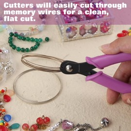 SPEEDWOX 5" Memory Wire Cutting Pliers Jewelry Parrot Beak Wire Cutter Bracelet Pliers Memory Wire Scissors Flush Cut Beads Hobby Work Tool for Arts and Crafts