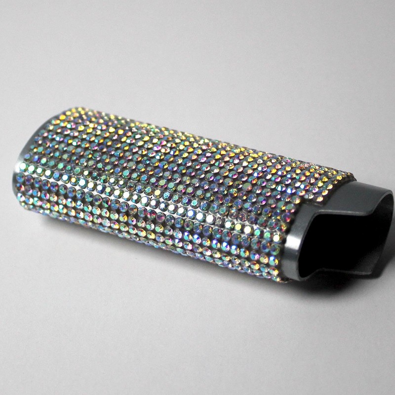 HUMWE Bling Rhinestone Crystal Lighter Case Cover Sleeve Metal Shiny