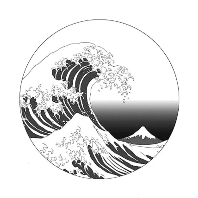INKARTLINK Beach Waves INKARTLINK Temporary Tattoo Tattoos Great Wave Kanagawa